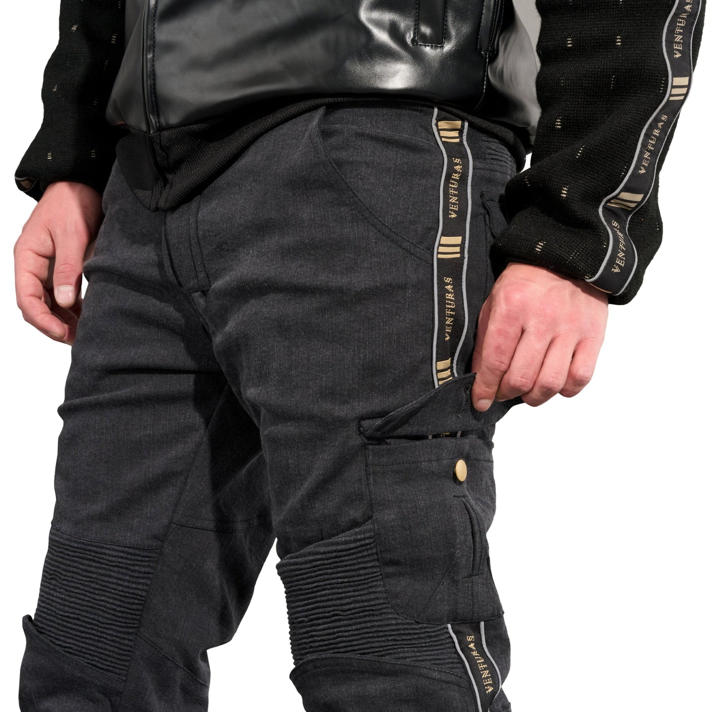 Cargo Jeans Kevlar Skinny  "Venom Schwarz"